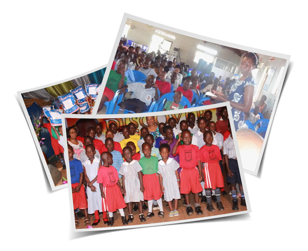 A collage of three photos shows groups of children and adults in uniforms. The top image captures a classroom with aspiring veterinarians seated attentively. The middle image highlights children proudly holding certificates. The bottom image displays a group of children standing in rows, smiling at the camera.